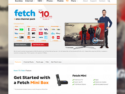iiNet Fetch UX/UI refresh entertainment fetch iinet ui ux website design