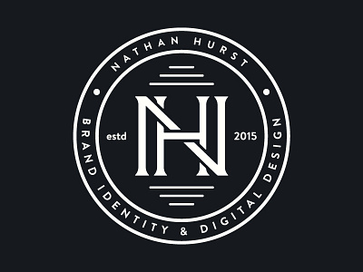 Nathan Hurst Monogram badge brand brand identity branding circle lines logo logo design monogram nh nhd wip