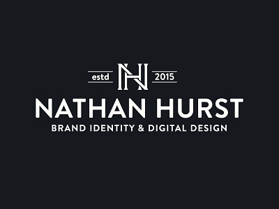 Nathan Hurst Logo Design badge brand brand identity branding circle lines logo logo design monogram nh nhd wip