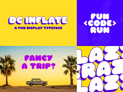 DC Inflate Typeface font graphic design logo typeface yellow