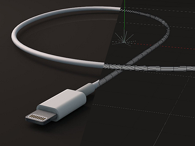 Ligtning cable 3d 3d model apple c4d cable cinema4d ios ipad iphone lightning