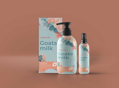 Goat Milk Cosmetic Products Mockup cosmetic goat milk mockup products
