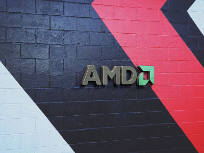 AMD 3d metal on wall 3d amd metal wall