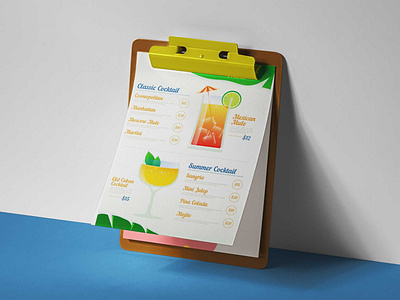 Menu Clipboard Mockup