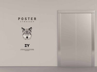 Eymockup’s Elevator Poster Mockup collection design elevator freebies grey illustration mockup new packaging poster premium wall