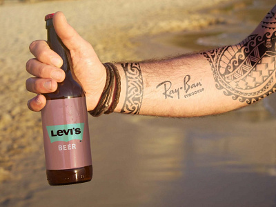 Levi’s Beer Mockup beer bottle clean collection design free illustration latest levis logo mockup new packaging premium ui