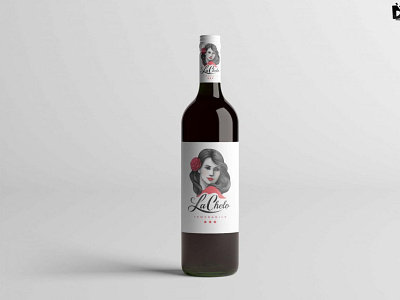 La Chelo Wine Bottle Mockup alcohol bottle clean collection design illustration latest le chalo logo mockup new packaging premium ui wine