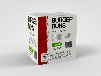 Yummy Burger Buns Box Packaging Mockup