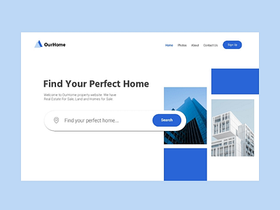 Landing Page Real Estate blue clean landingpage realestate