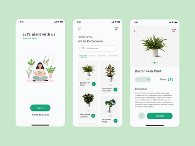 Plant App UI Design by Reza Kurniawan on Dribbble