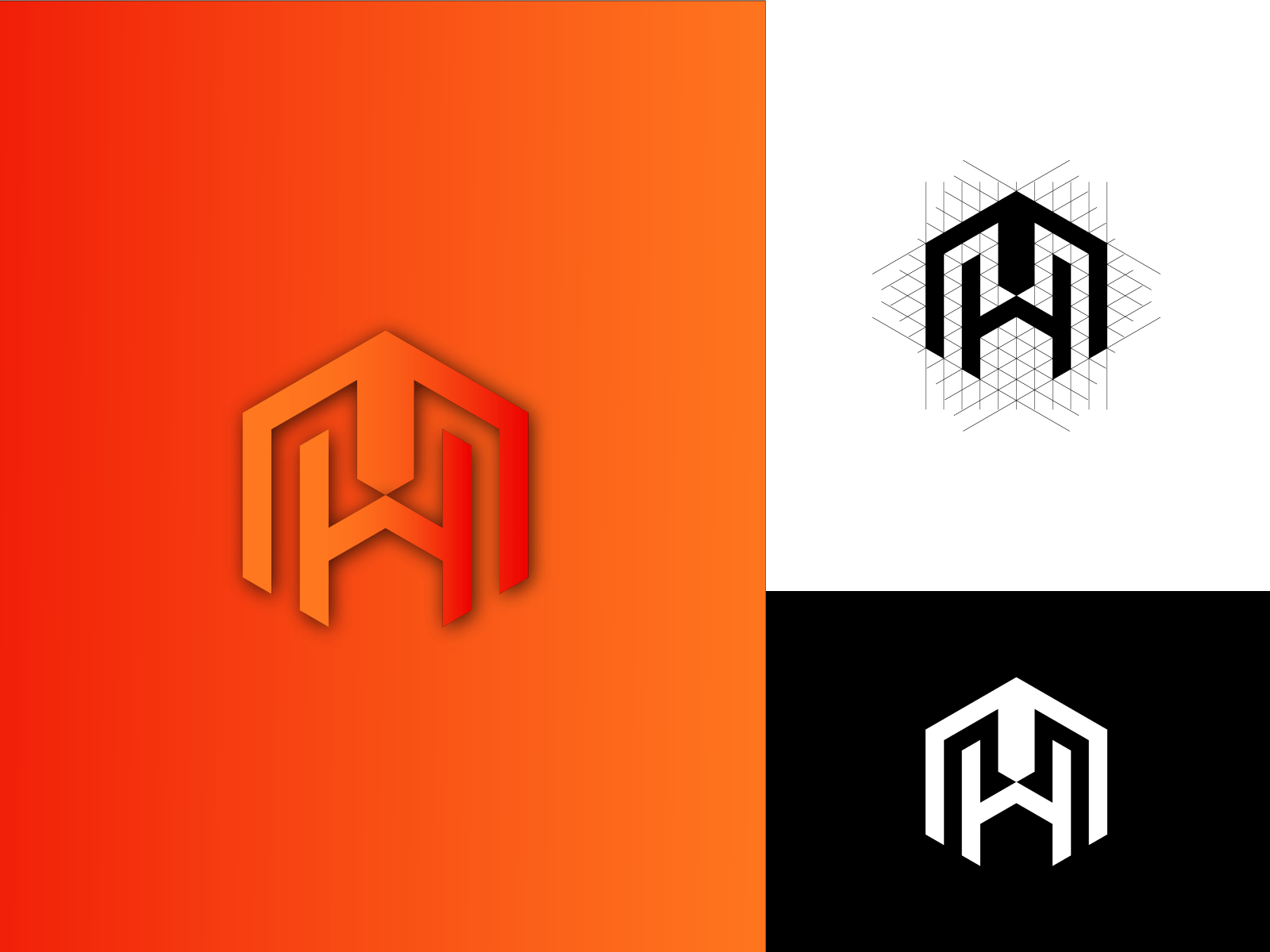 M+H logo brand identity branding icon illustration indentity letter logo logo design