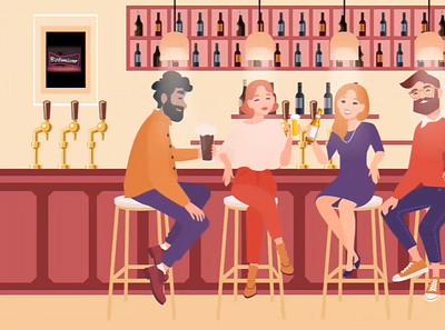 Every hour is an happy hour with friends! 2danimation animation branding client work design explainervideo illustration illustrator vector video