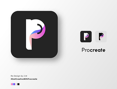 Procreate Logo redesign - by Z.M app design getcreativewithprocreate icon logo minimal typography