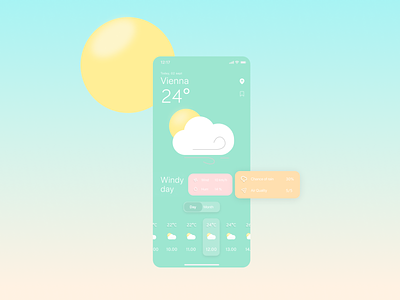 Weather App Concept design illustration ui ux vector