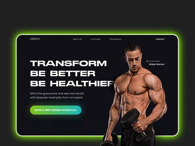 Fitness coach personal page branding design graphic design ui ux