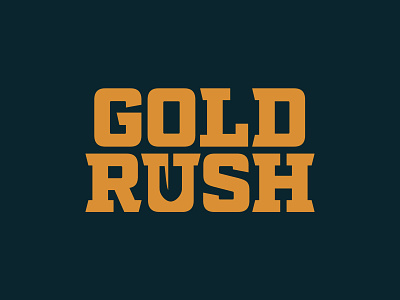 Gold Rush Logo Concept athletic logo edge gold mining rush shovel slab serif team logo