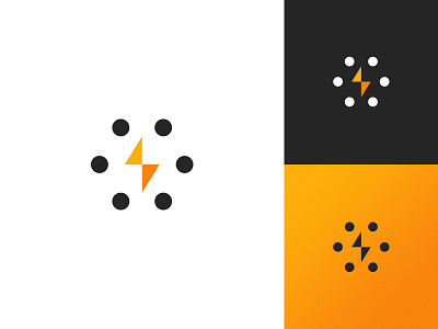 WattCarbon Icon bold bolt branding clean climate energy geometric hexagon icon logo