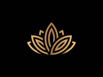 Lotus flower geometric glow gold icon lines logo lotus thick