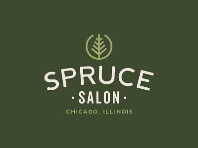 Spruce Salon Final Logo branding chicago circular clean earthy holistic logo rune salon spruce tree