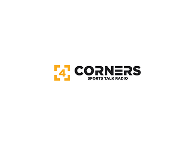 4 Corners Sports Talk Radio app brand branding design graphic design illustration logo podcast sports ui ux vector