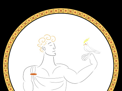 Line art in ancient Greece adobe illustrator amphora ancient greek cockatiel line art vector art