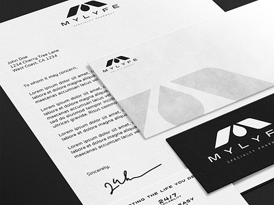 Mylyfe app design brand design branding business card design graphic design healthcare logo mockups package design stationary