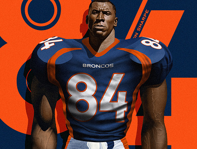 Shannon Sharpe broncos digital illustration editorial football photoshop shannon sharpe shannon sharpe sports