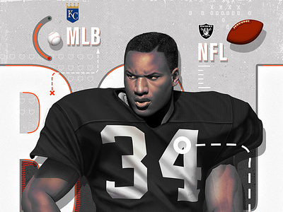 Bo Jackson bo jackson boknows footballer illustration digital nfl sports