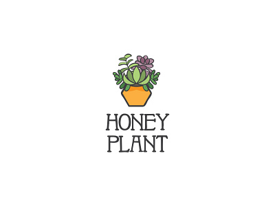 Honey plant branding colores design florist honeycomb illustration logo plants simple succulents vector