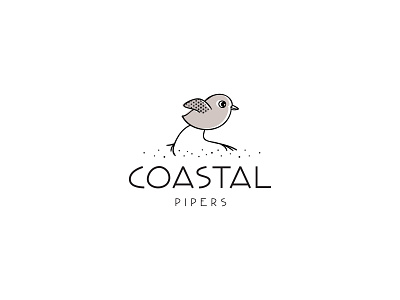 Coastal pipers bird design fashion illustration logo simple vector