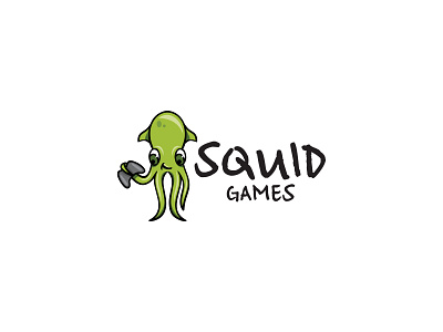 Squid games branding colores design green illustration logo squid vector video games