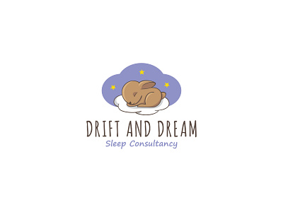Drift and dream branding bunny child care colores design illustration logo sleep consultancy vector