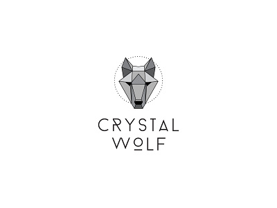 Cristal wolf branding cristal design geometric illustration logo simple stone vector wolf