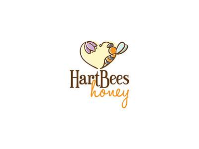 Hart Bees honey bee branding colores design flower heart honey illustration logo vector