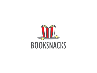 Booksnacks book branding colores design illustration logo popcorn simple snacks vector