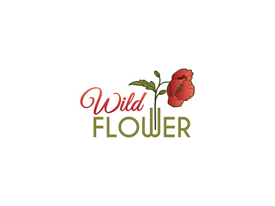Wild flower branding colores design elegant florist flower green illustration logo puppy red simple vector