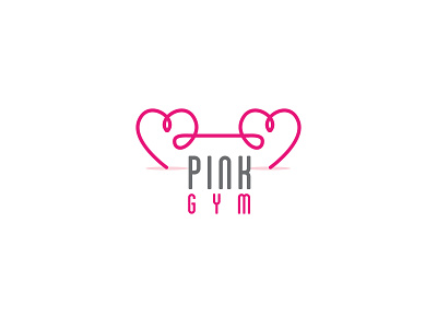 Pink Gym branding colores design elegant girly gym heart illustration lady line art logo pink simple typography vector weights