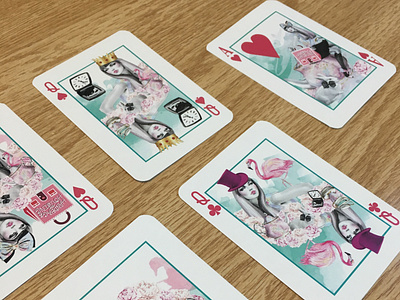 Fashion themed playing cards digital art fundraising print production