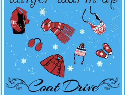 Coat Drive Charity Poster charity event digital art graphic design illustration poster art typography typography poster