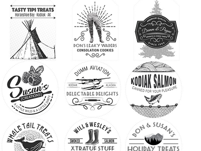 Alaska Themed Food Labels graphic design label design label packaging