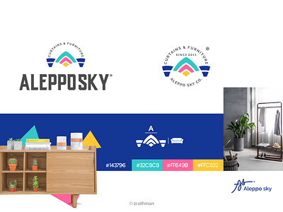 AleppoSky Brand arbil art branding company curtain design dribbble furniture icon illustration logo mark showroom typography