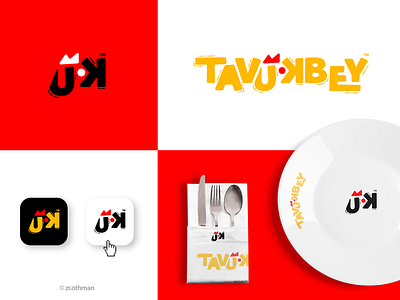 Tavukbey Brand.tr art chickens design dribbble icon logo mark poultry red restaurant tavuk turkey typography yellow
