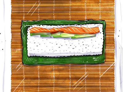 Waitrose Magazine culinary diy drawing editorial editorial art food food and drink foodie health howto illustration japan magazine sushi sushi bar sushi roll wasabi