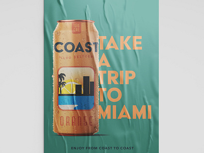 COAST Hard Seltzer - Poster brand branding can can design concept create design drink hard seltzer illustration illustrations new new can poster poster art poster design product productdesign seltzer type