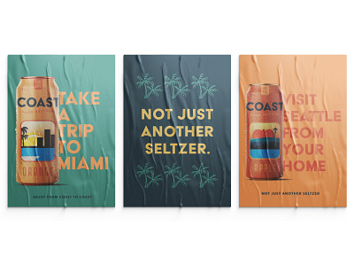 Coast Hard Seltzer - Posters ads advertising branding can design collateral design hard seltzers new packaging packagingdesign poster poster art poster collection poster design posters print productdesign seltzer seltzer cans seltzers