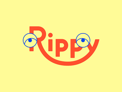 Rippy logo character googly eyes happy dude lettering smile smirk