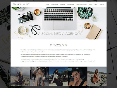 Social Media Agency Website agency influencers instagram mobile one page responsive social media website