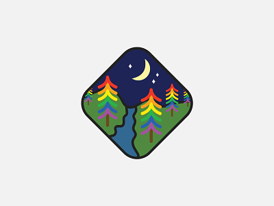 Rainbow Forest bianca designs camping campy design illustration lgbtqia pride rainbow vector