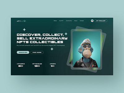 NFT Website 3d design ui ux visual design