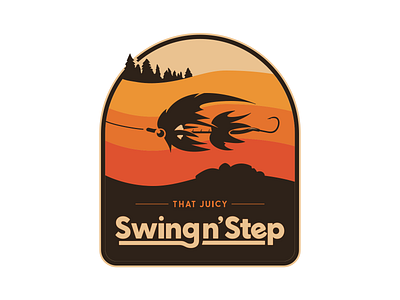 Swing n' Step Badge 1 badge fishing flyfishing retro sticker